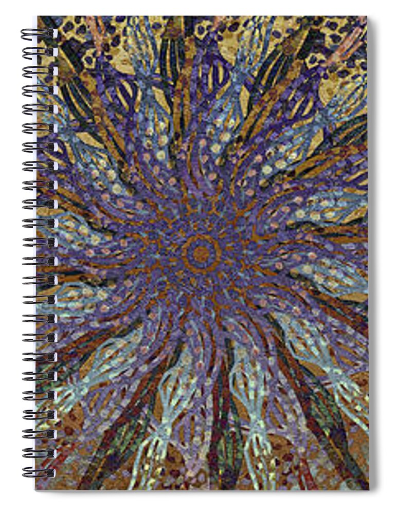 Abstract Spiral Notebook featuring the digital art Improvisation 3121 by Bentley Davis