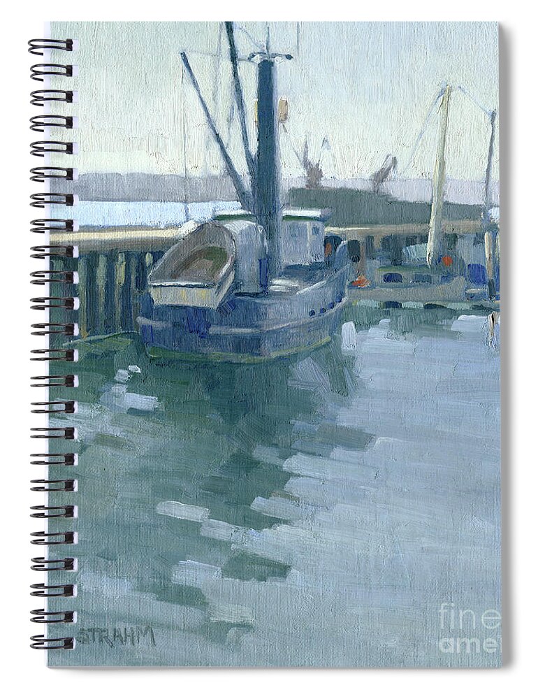 Bait Boat Spiral Notebook featuring the painting In Between Runs, The Rival - San Diego, California by Paul Strahm