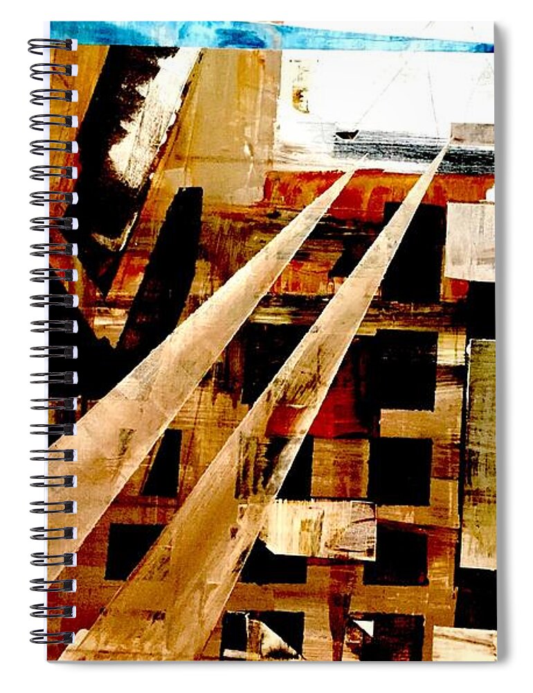 Cityscape Spiral Notebook featuring the painting In the City by Jeremiah Ray