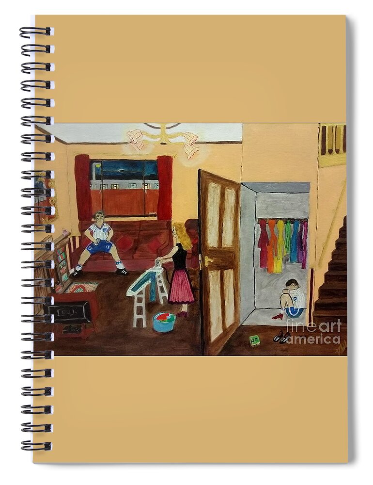 Lgbtq Spiral Notebook featuring the drawing In the closet 1984 by David Westwood