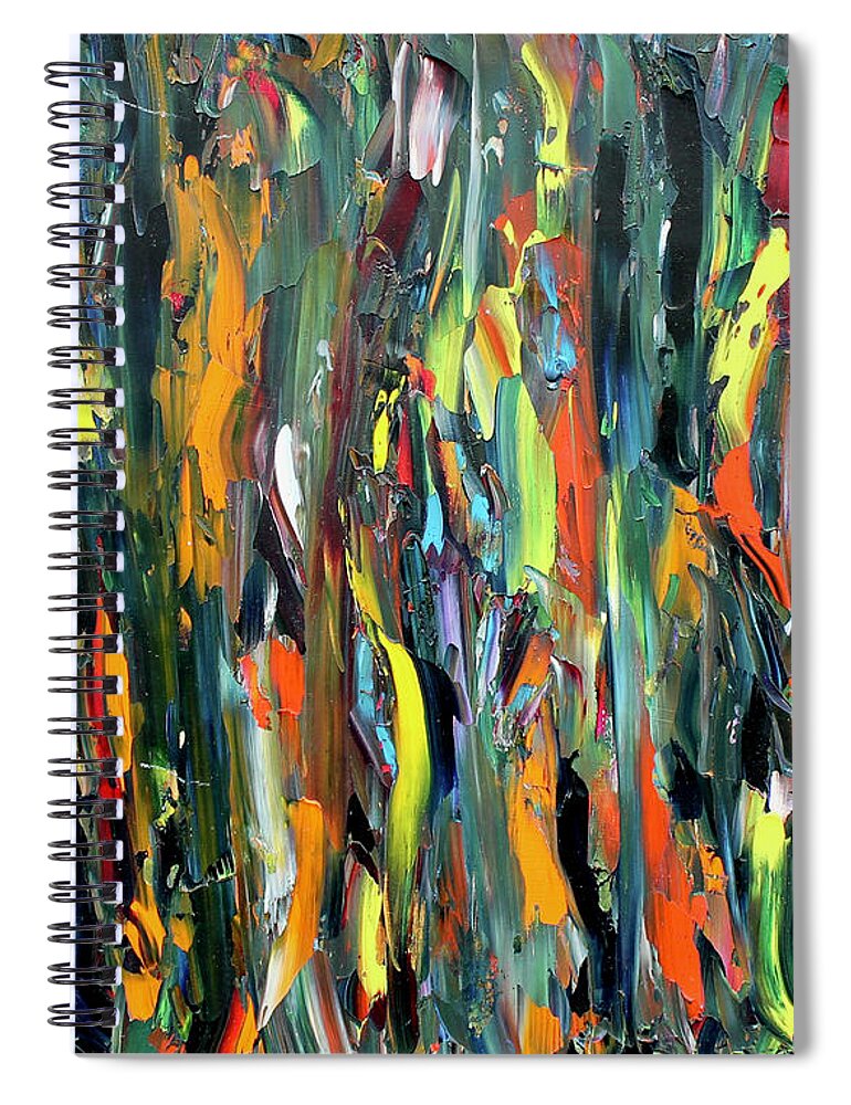 Abstract Spiral Notebook featuring the painting In the Depths 3 by Teresa Moerer