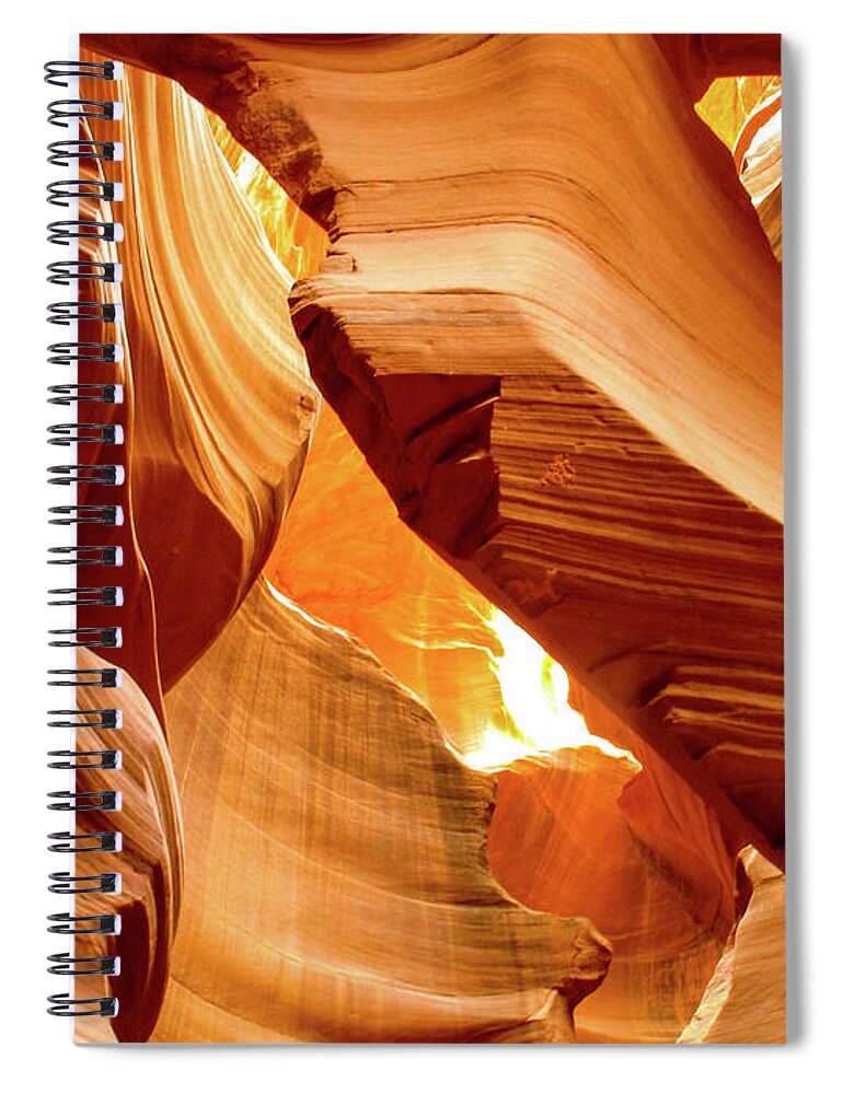 Antelope Canyon Spiral Notebook featuring the photograph In The Desert There Is Only Sand - Antelope Canyon. Page, Arizona by Earth And Spirit