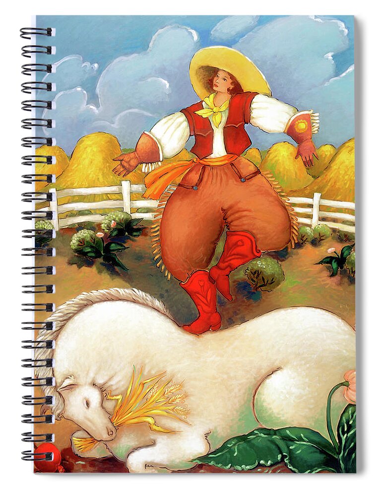 Horses Spiral Notebook featuring the painting In the Field of Time and Space by Linda Carter Holman