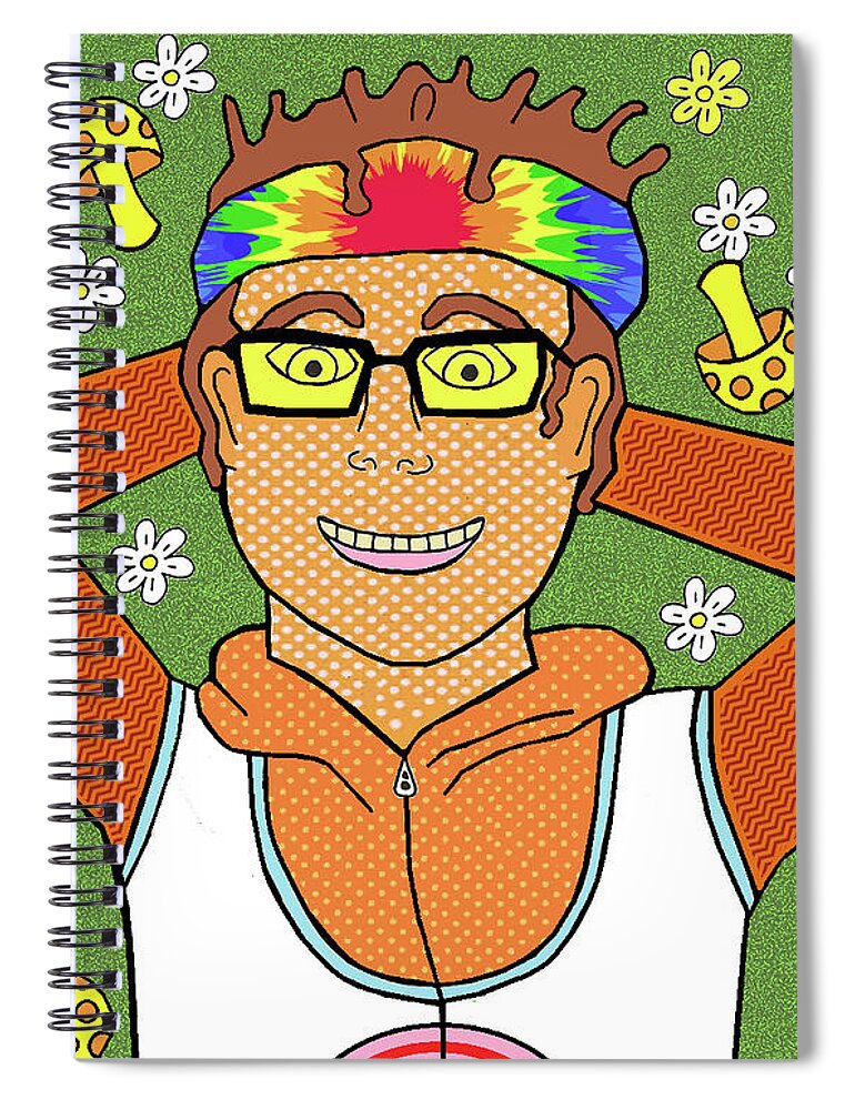 Jack Spiral Notebook featuring the drawing In the Flowers by Chelsea Geldean