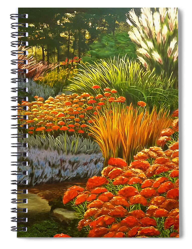 Painting Spiral Notebook featuring the painting In The Garden by Sherrell Rodgers