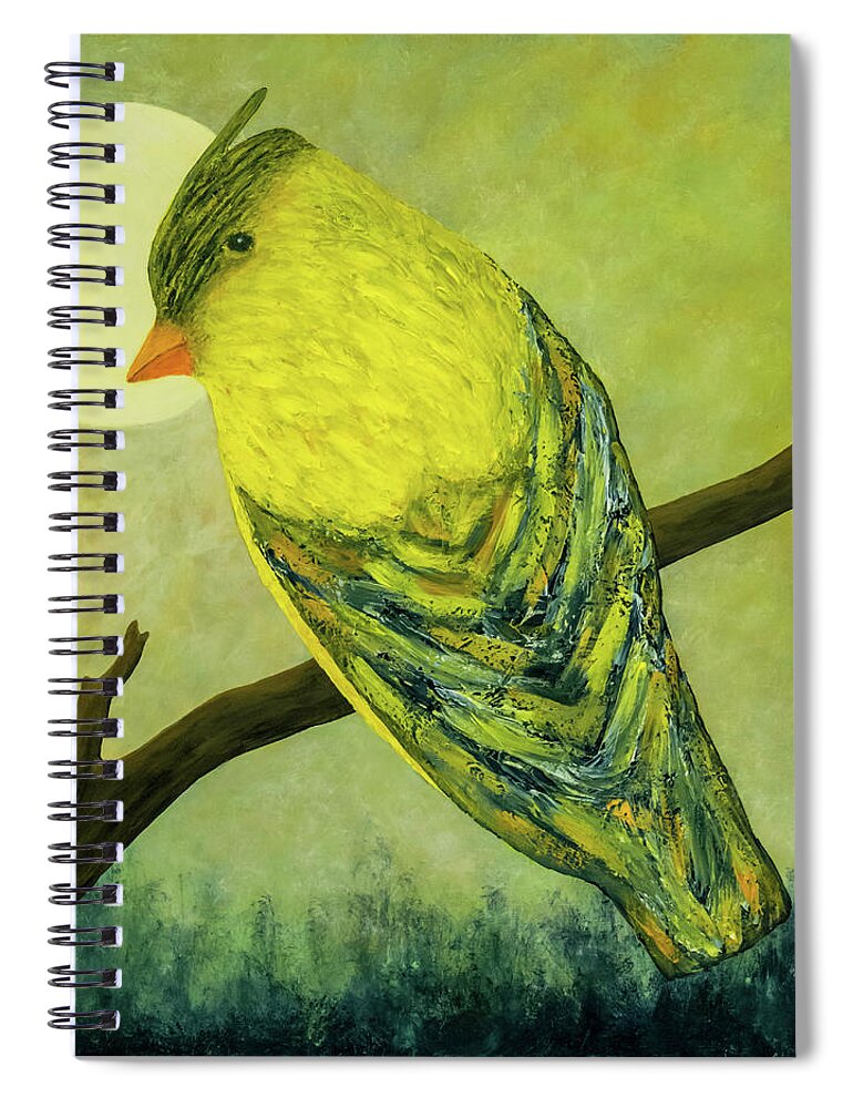 Bird Spiral Notebook featuring the painting In the Misty Morning by JP McKim