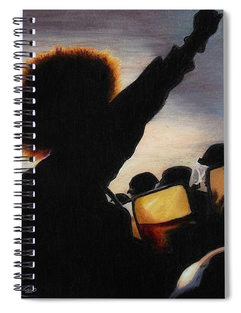 Blm Spiral Notebook featuring the drawing In the Shadow of the Tower by Philippe Thomas