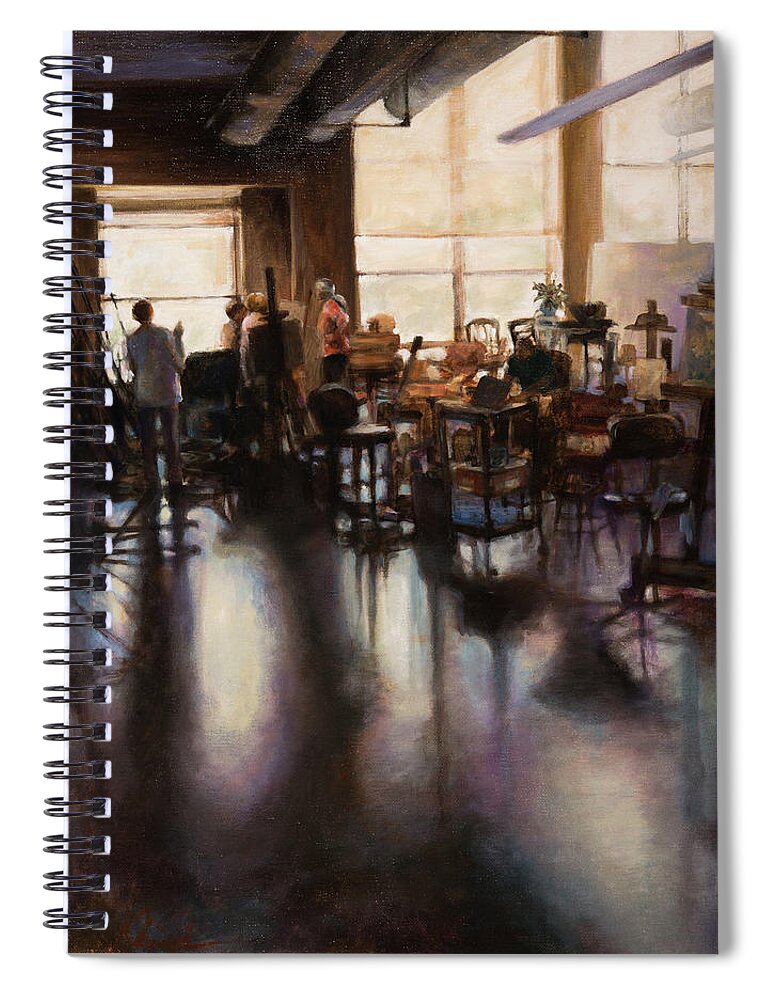 Studio Spiral Notebook featuring the painting In The Studio by Carol Klingel