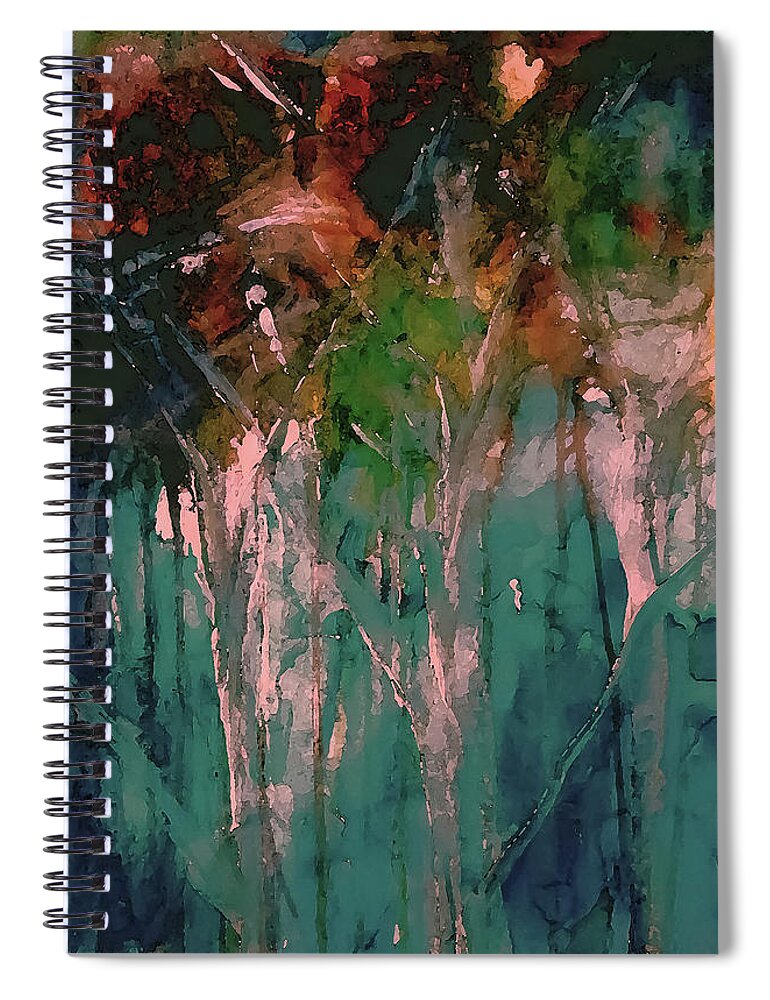 Woodland Spiral Notebook featuring the painting In The Woodland Area by Lisa Kaiser