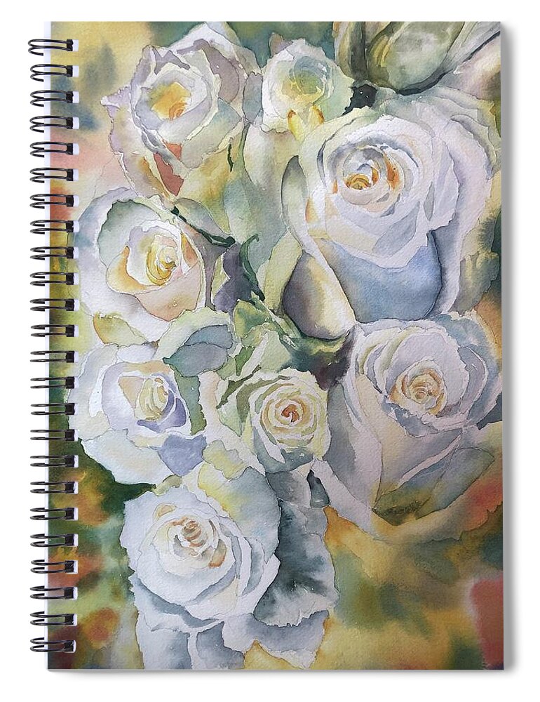 Roses Spiral Notebook featuring the painting In Your Presence by Tara Moorman