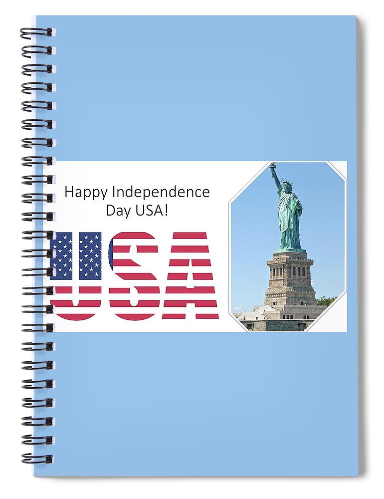 Usa Spiral Notebook featuring the mixed media Independence Day USA by Nancy Ayanna Wyatt