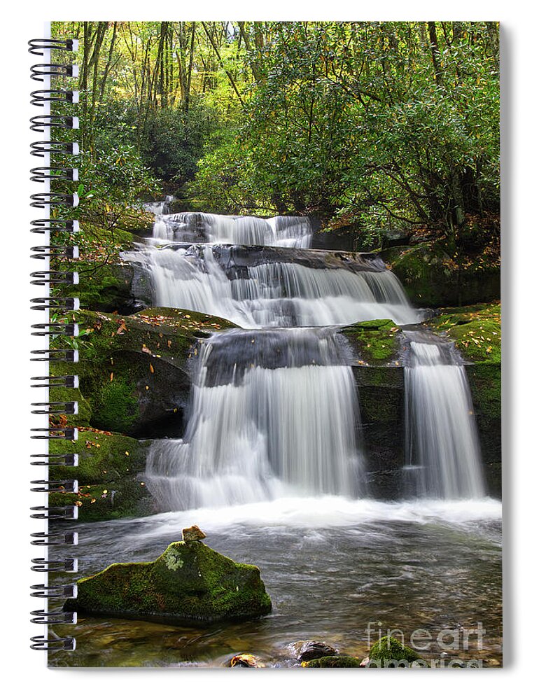 Indian Flats Falls Spiral Notebook featuring the photograph Indian Flats Falls 4 by Phil Perkins