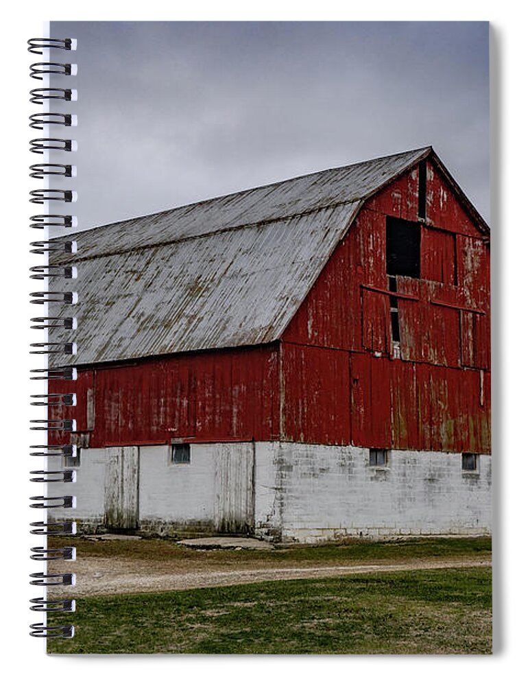 Landscape Spiral Notebook featuring the photograph Indiana Barn #64 by Scott Smith