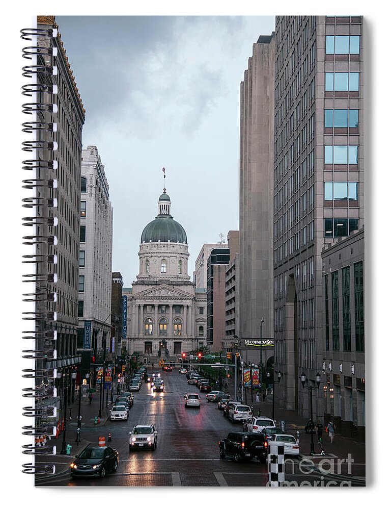 7854 Spiral Notebook featuring the photograph Indiana State House by FineArtRoyal Joshua Mimbs