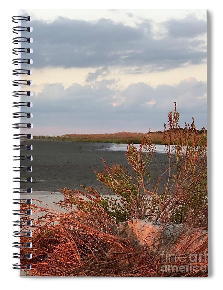 Inlet Spiral Notebook featuring the tapestry - textile Inlet Seasons by Jan Gelders