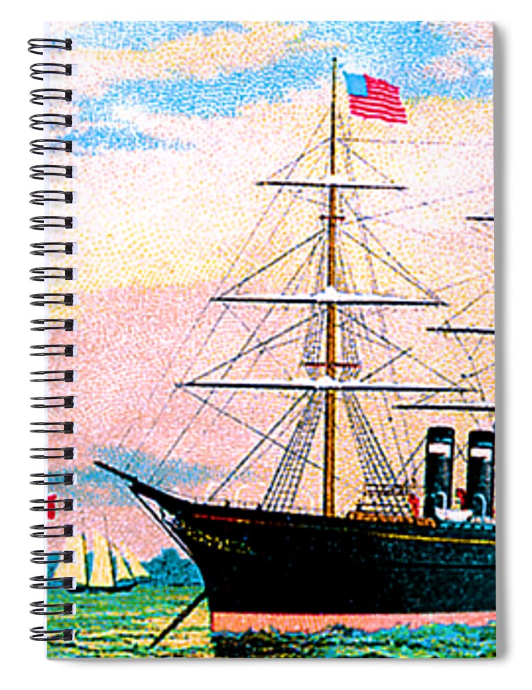 Inman Spiral Notebook featuring the painting Inman Steamship Company Postcard by Unknown
