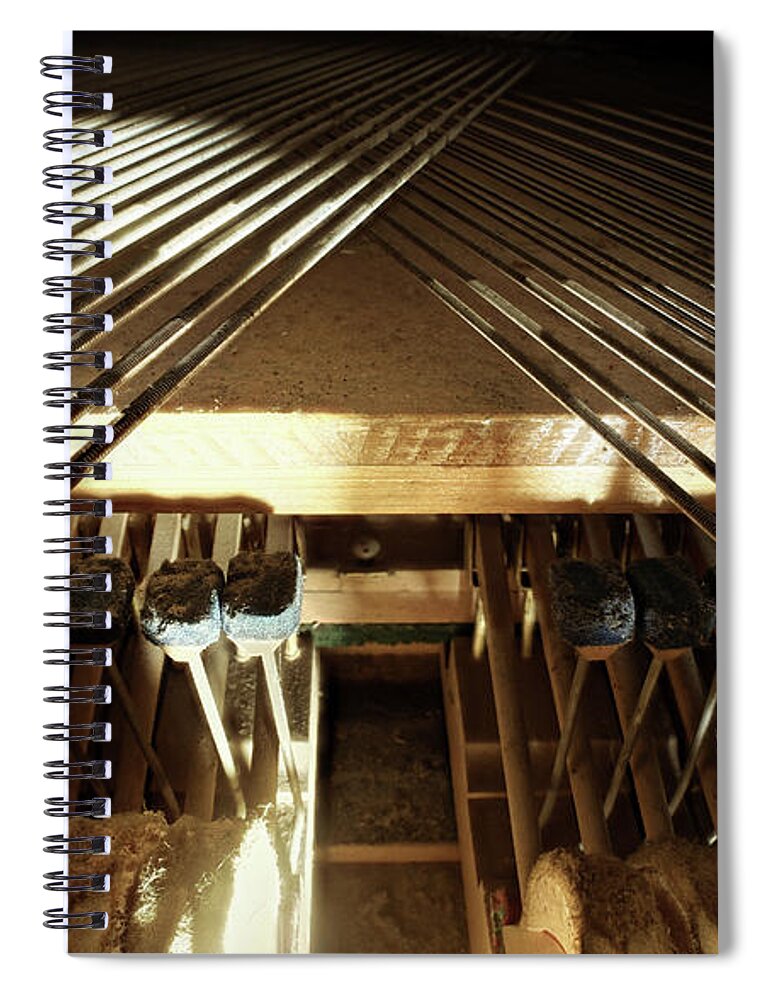 Piano Spiral Notebook featuring the photograph Inside Piano by Adrian Borda