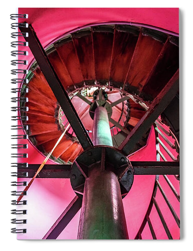 Architecture Spiral Notebook featuring the photograph Inside The Lighthouse by Sandra Foyt
