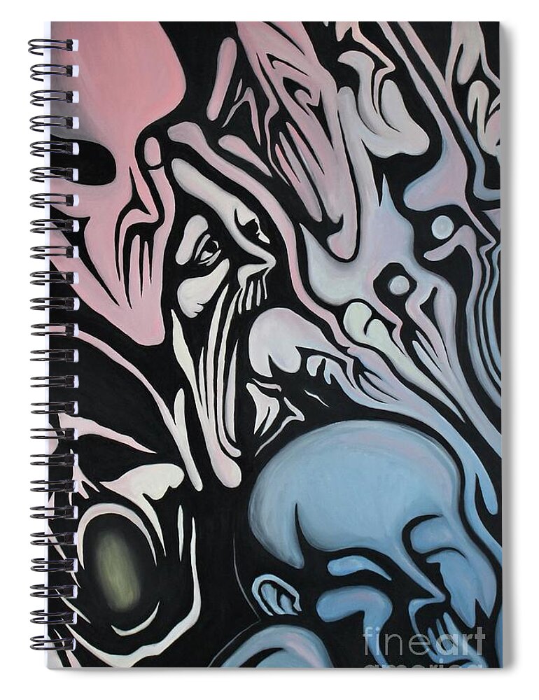 Tmad Spiral Notebook featuring the painting Intensity by Michael TMAD Finney