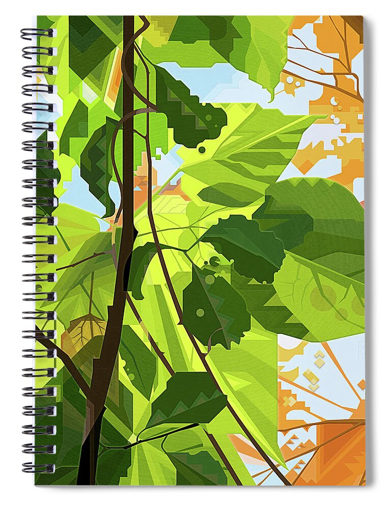 Redbud Tree Spiral Notebook featuring the digital art Intertwined by Garth Glazier