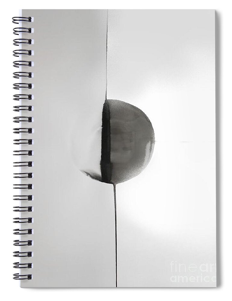 Black And White Abstract Spiral Notebook featuring the painting Into Light by Vesna Antic