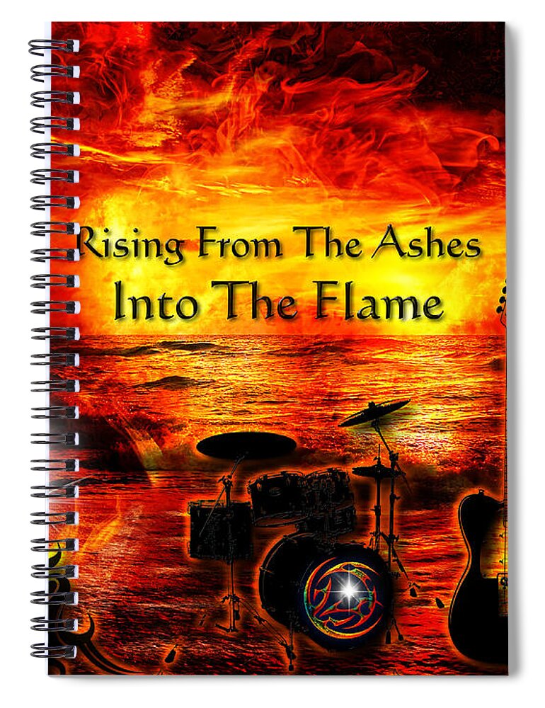 Ocean Spiral Notebook featuring the digital art Into The Flame by Michael Damiani