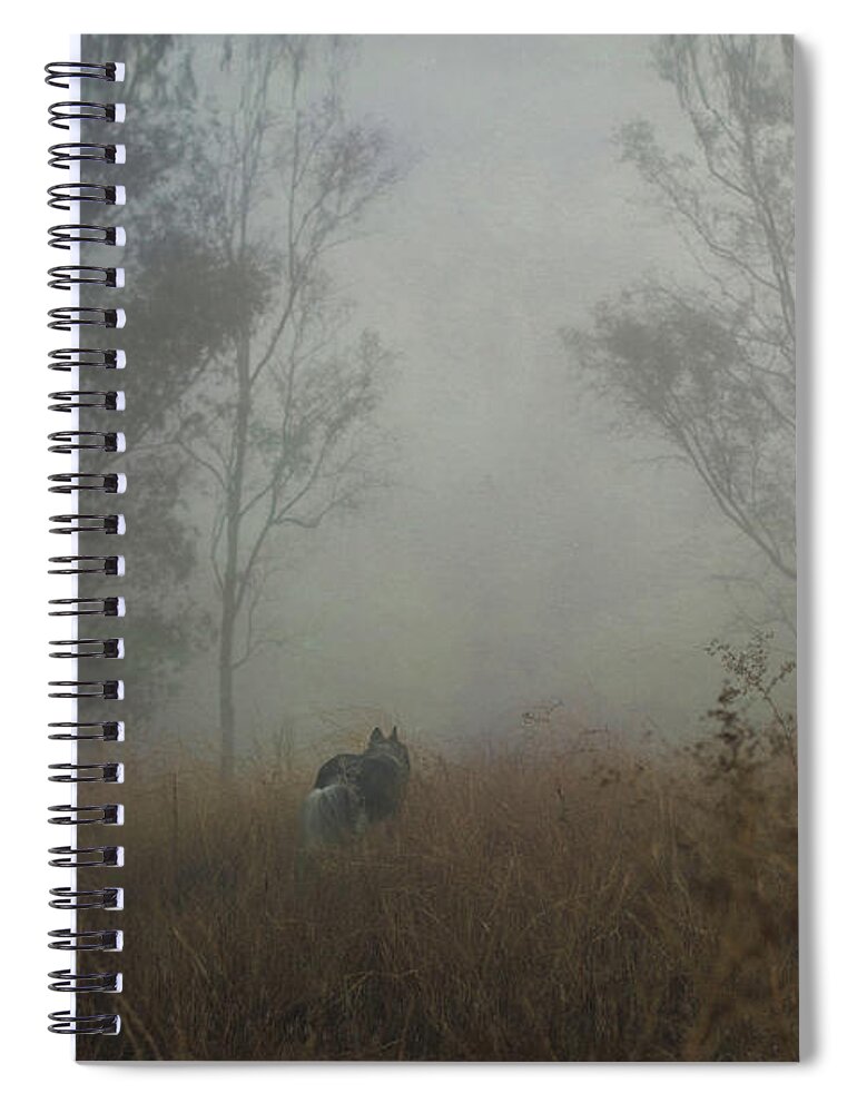 Fog Spiral Notebook featuring the digital art Into the Mist by Nicole Wilde