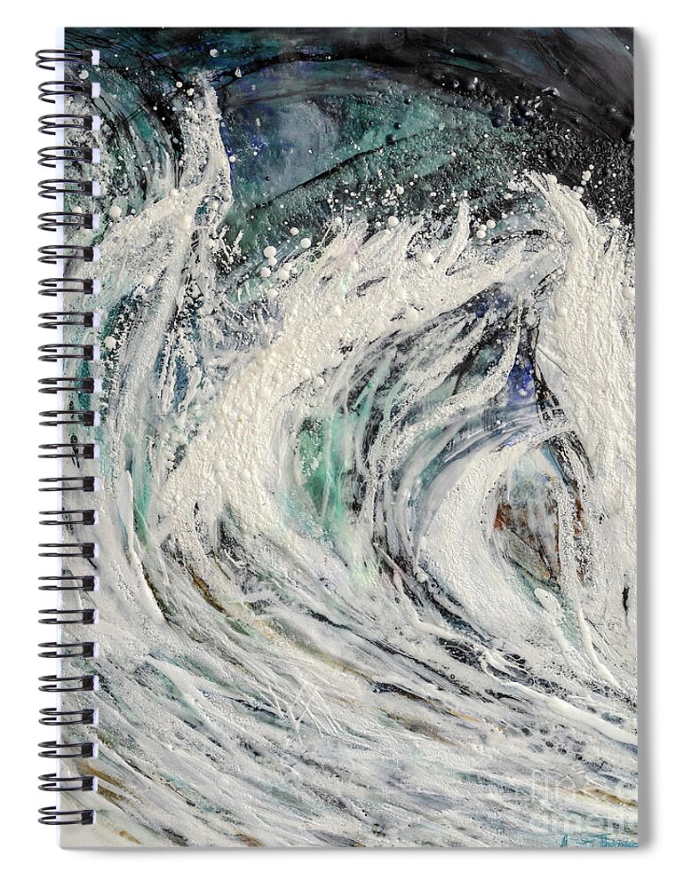 Canadianart Spiral Notebook featuring the painting Into the Wave by Anita Thomas