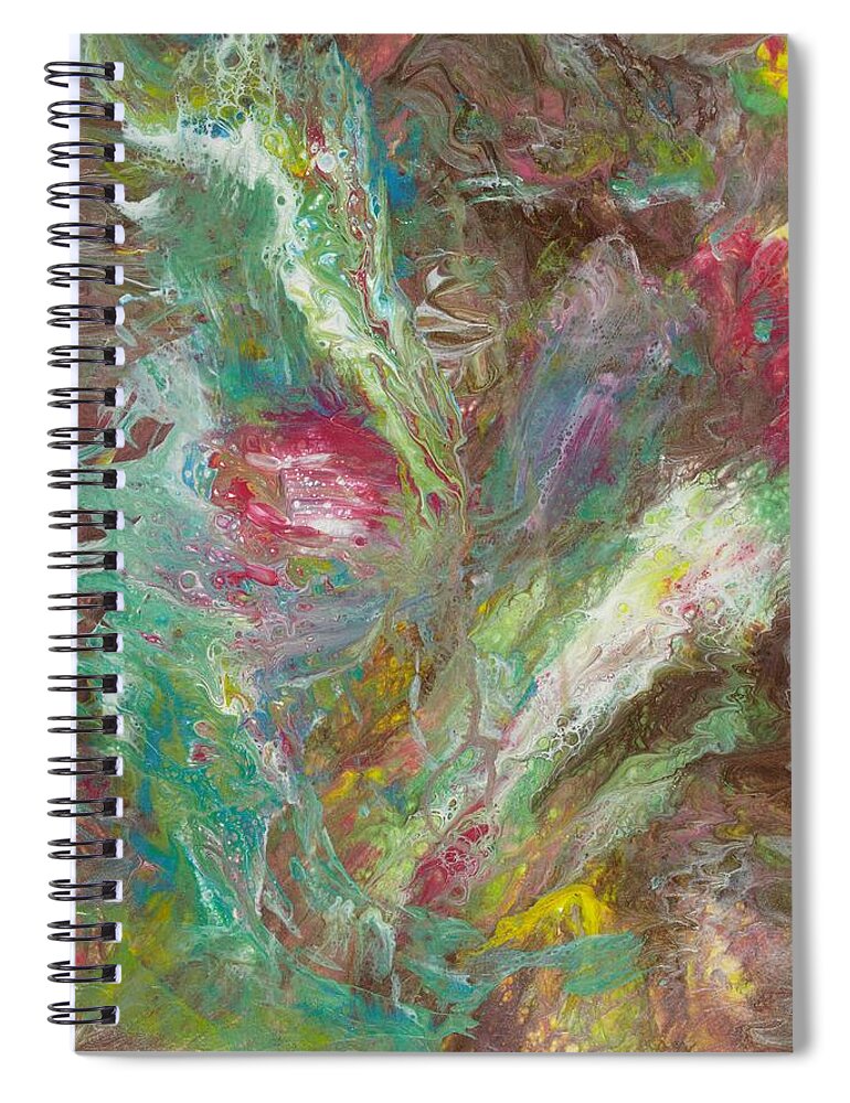 Water And Earth Spiral Notebook featuring the painting Bloom by Tessa Evette