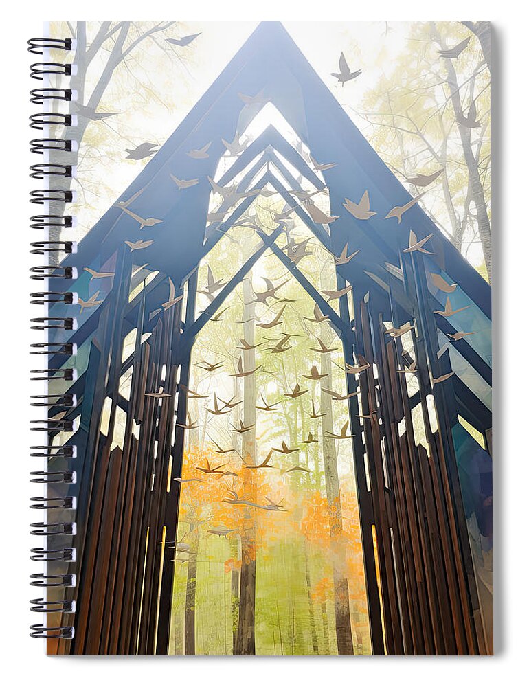 Modern Art Spiral Notebook featuring the painting Invitation to Serenity - Tranquility Art by Lourry Legarde