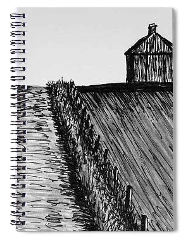 Iowa Spiral Notebook featuring the drawing Iowa by Garry McMichael