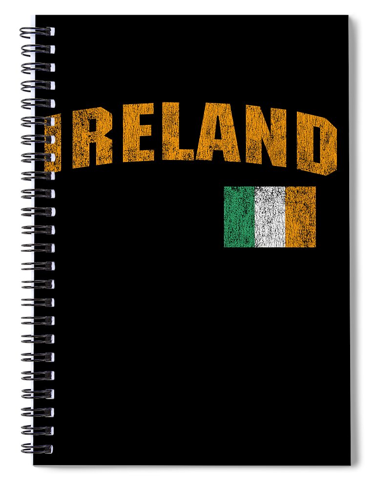 Ireland Spiral Notebook featuring the digital art Ireland Retro by Flippin Sweet Gear