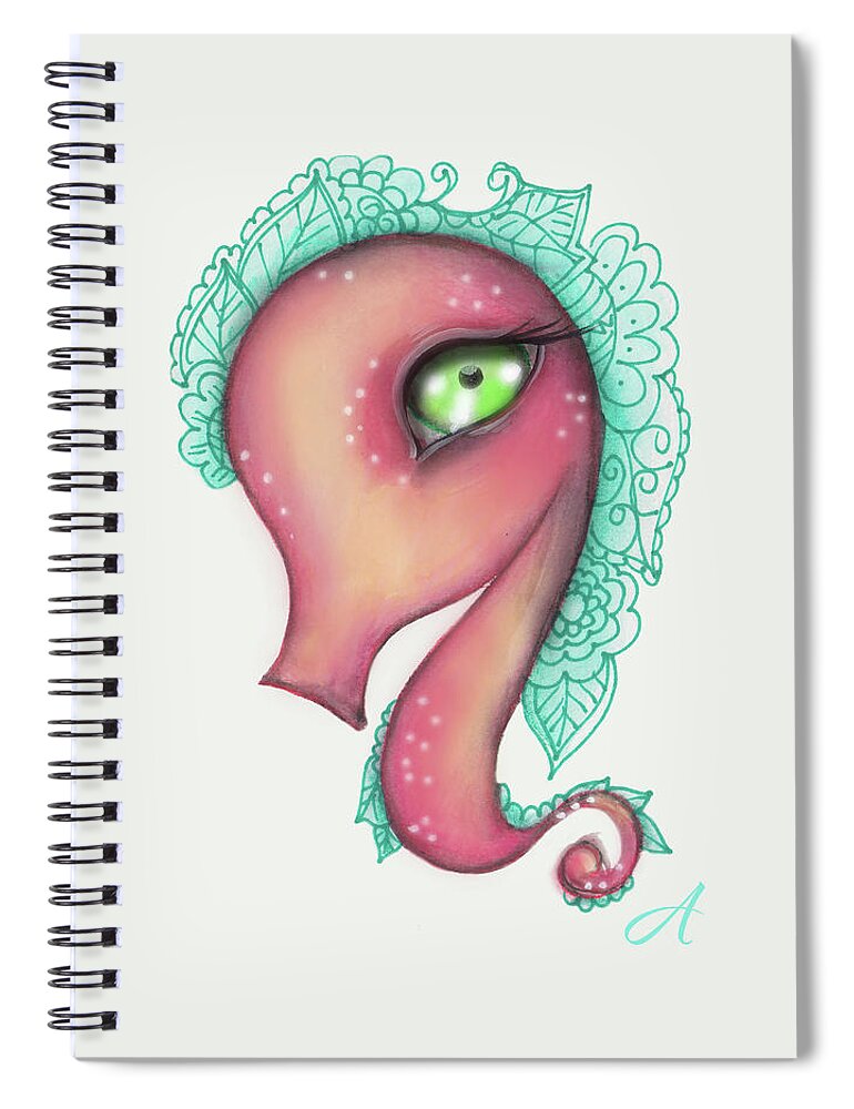 Whimsical Spiral Notebook featuring the painting Iriel by Abril Andrade