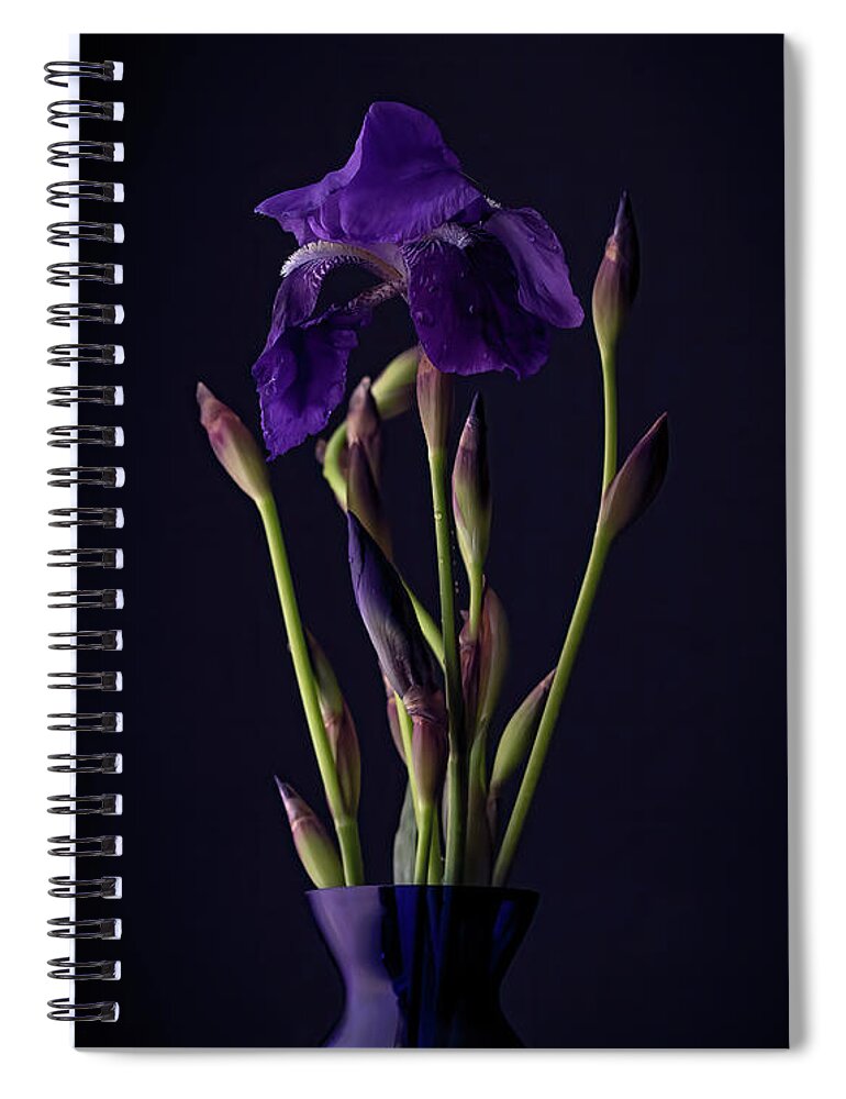 Purple Spiral Notebook featuring the photograph Iris by Holly Ross