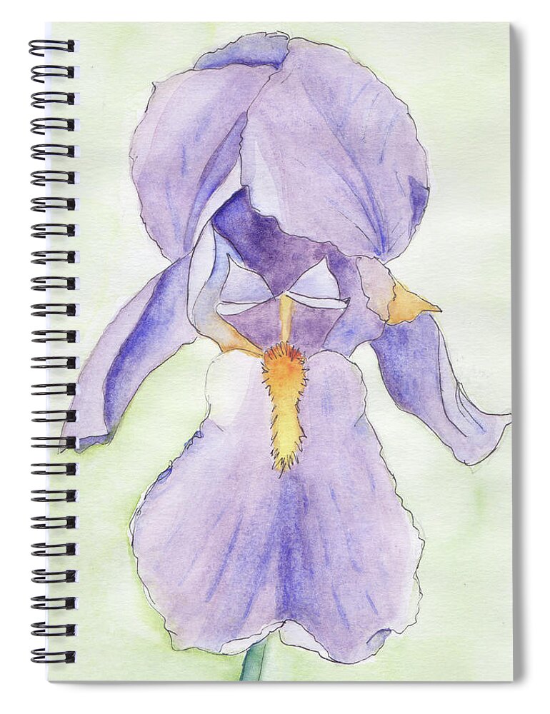 Iris Spiral Notebook featuring the painting Iris Magic by Anne Katzeff