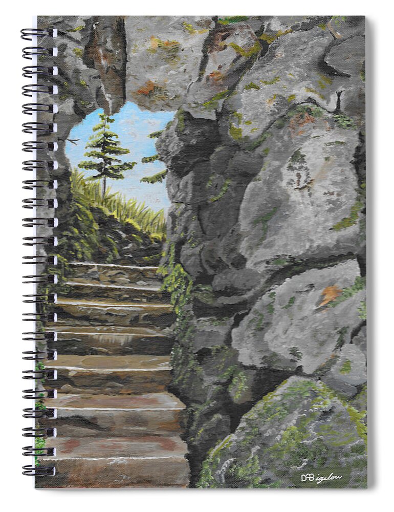 Ireland Spiral Notebook featuring the painting Irish Stairs by David Bigelow