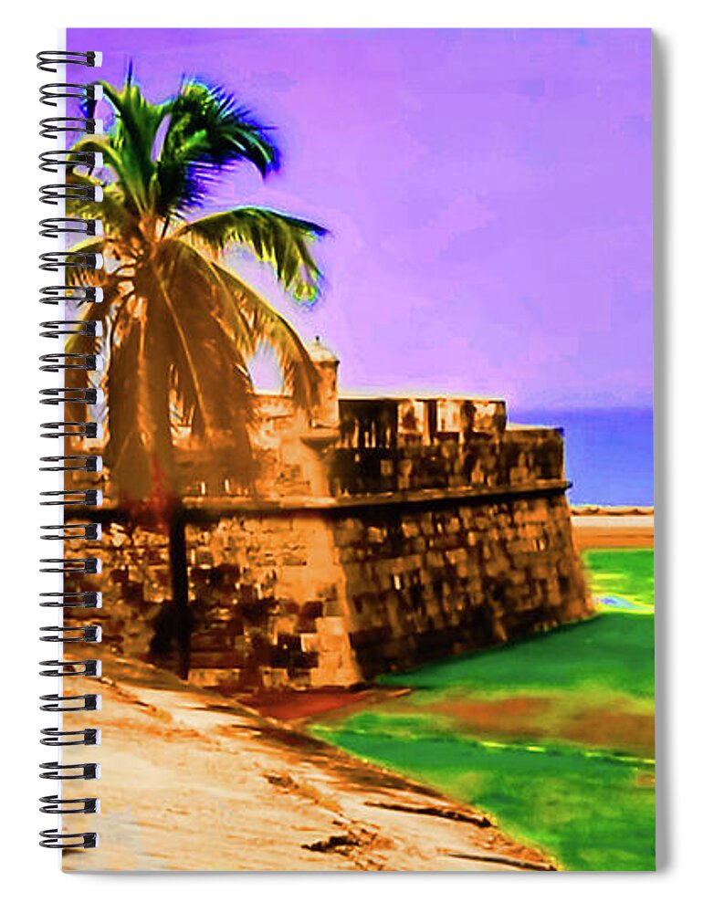 Caribbean Spiral Notebook featuring the digital art Island Fort by CHAZ Daugherty