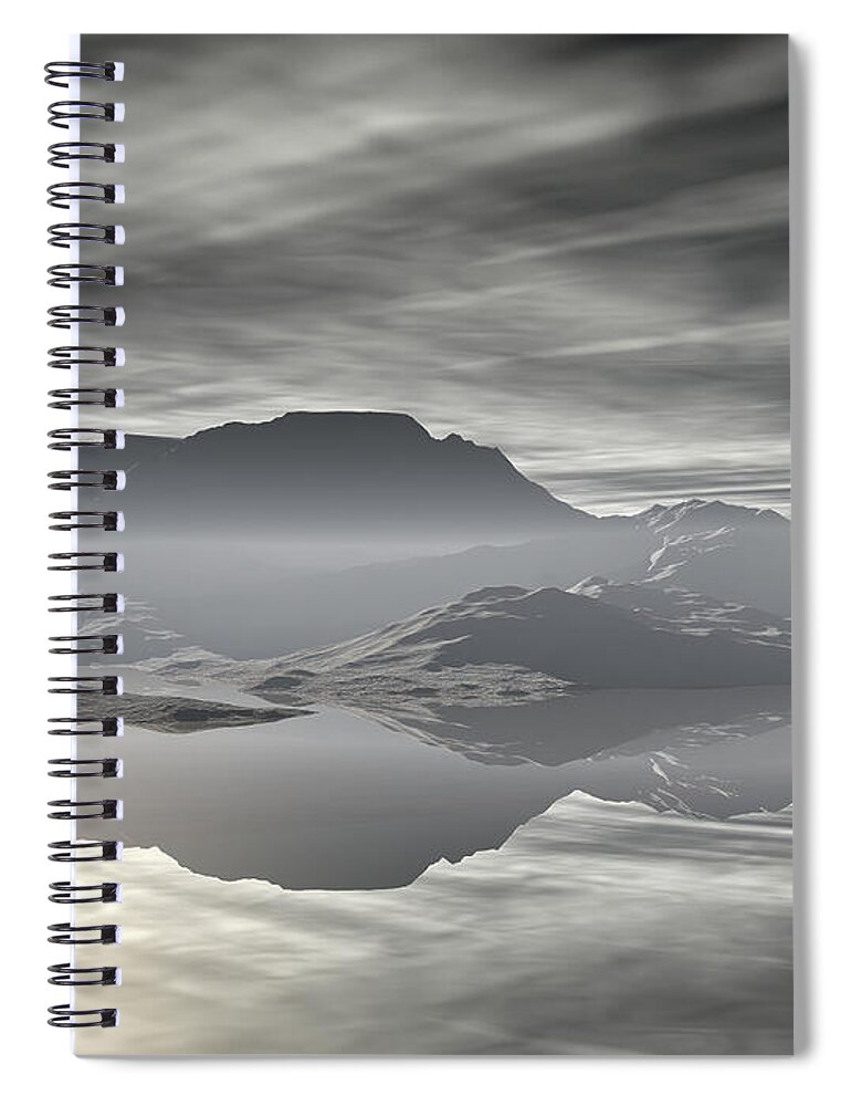 Digital Art Spiral Notebook featuring the digital art Isle of Serenity by Phil Perkins