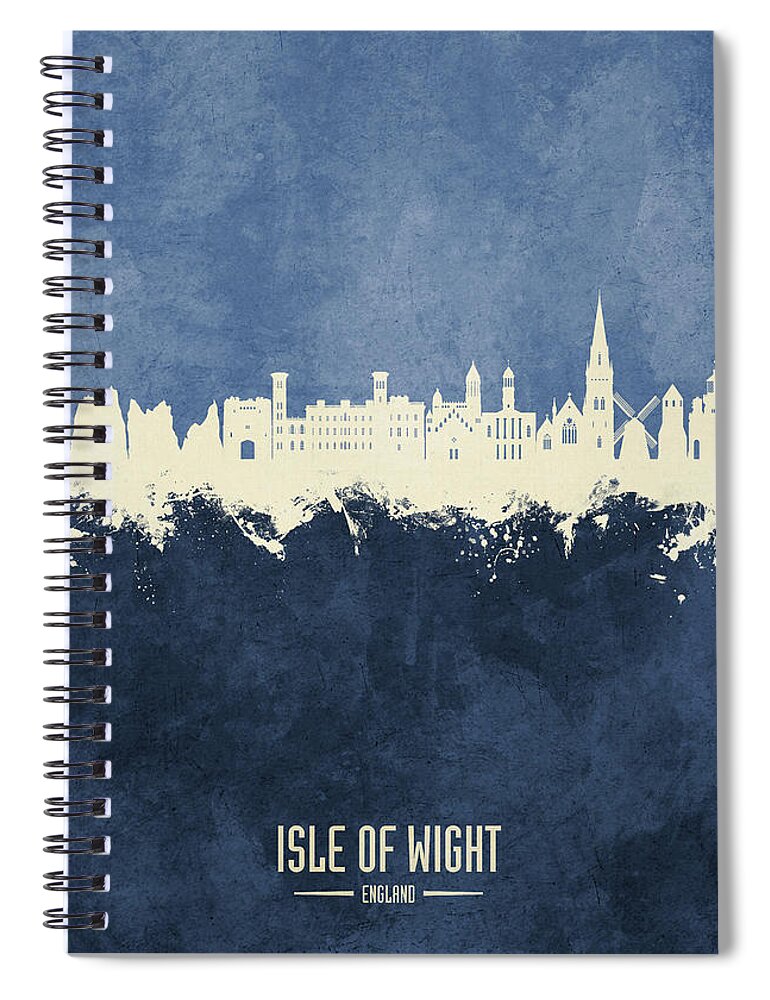 Isle Of Wight Spiral Notebook featuring the digital art Isle of Wight England Skyline #97 by Michael Tompsett