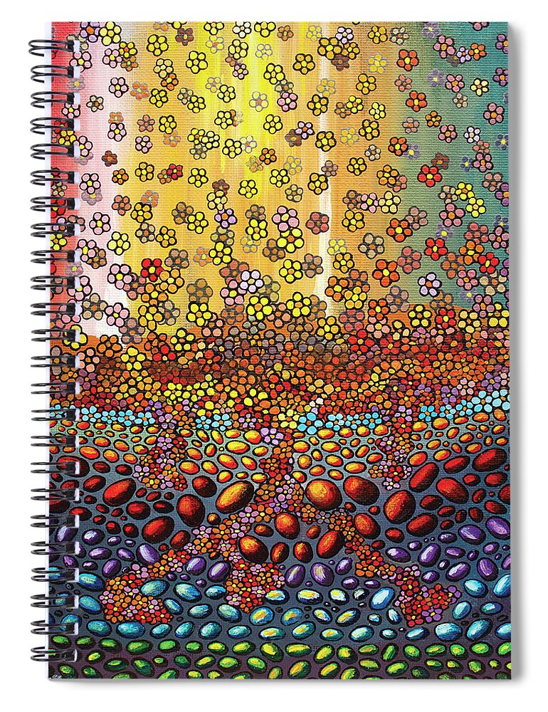 Overwhelmed Spiral Notebook featuring the painting It will Never be Enough by Mindy Huntress