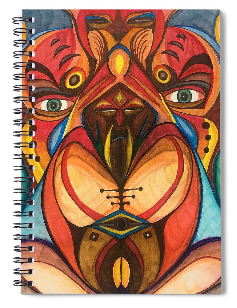 Visionary Spiral Notebook featuring the mixed media iTransmute by Jeff Malderez