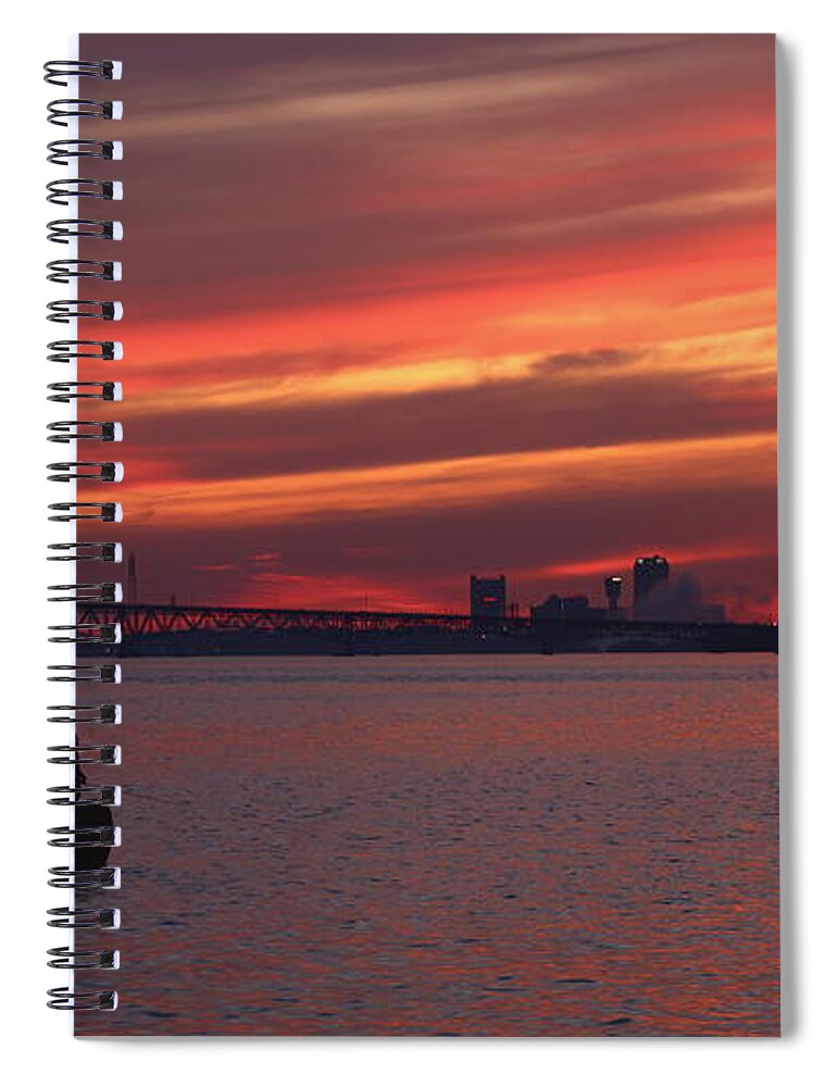 Boats Out All Night Spiral Notebook featuring the photograph It's a Fisherman's Life on the Niagara by Tony Lee