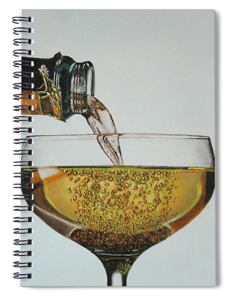 Champagne Spiral Notebook featuring the painting It's Time for a Celebration by Bob Williams