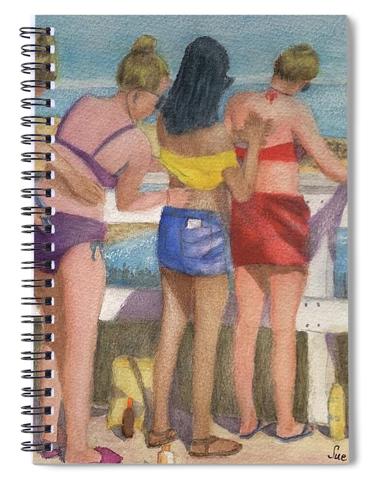 Ocean Spiral Notebook featuring the painting I've Got Your Back by Sue Carmony