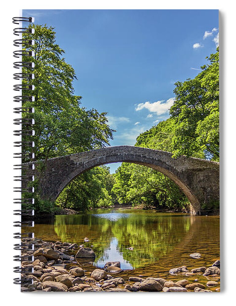 Uk Spiral Notebook featuring the photograph Ivelet Bridge, Swaledale by Tom Holmes Photography