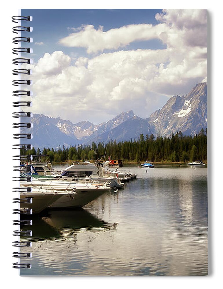 Grand Teton Spiral Notebook featuring the photograph Jackson Lake by Susan Rissi Tregoning