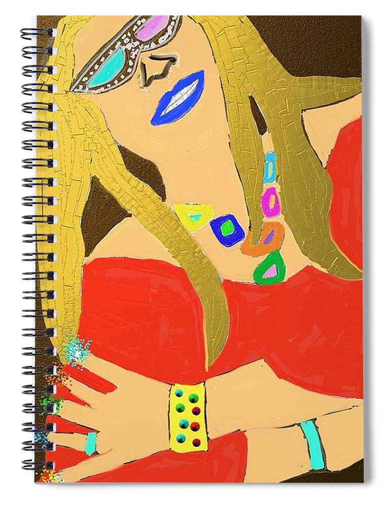 Wife Spiral Notebook featuring the digital art Jacqui With Golden Hair by ToNY CaMM