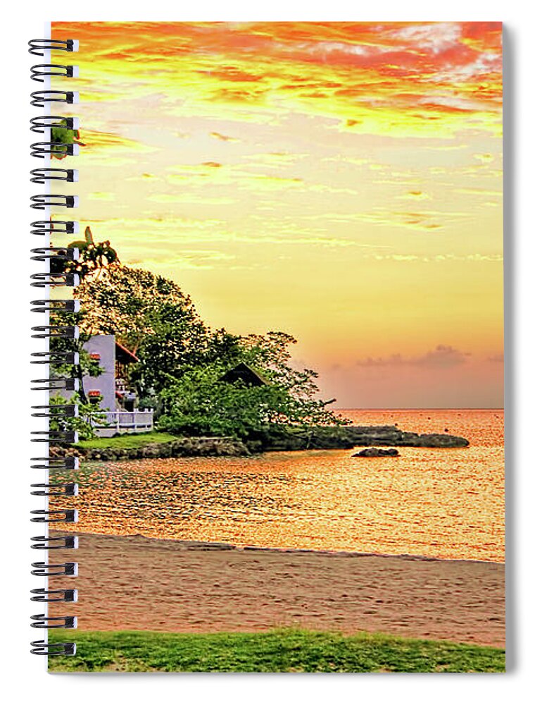 Sunset Seascape Spiral Notebook featuring the photograph Jamaican Sunset by Olga Hamilton