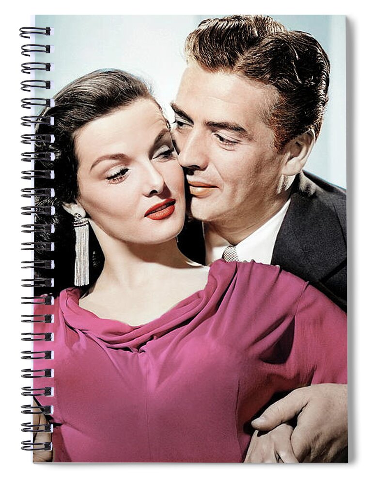 Jane Spiral Notebook featuring the photograph Jane Russell and Victor Mature by Movie World Posters