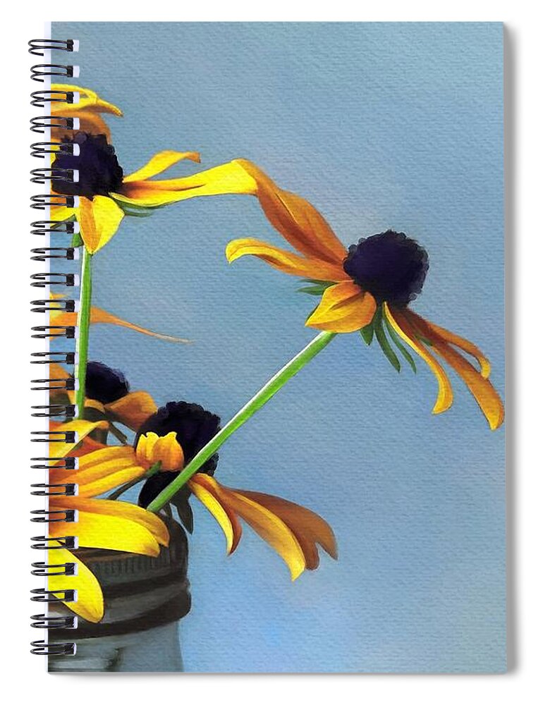 Blue Spiral Notebook featuring the painting Jar of Sunshine by Tammy Lee Bradley